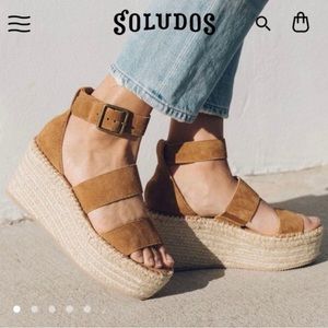 Soludos Palma Suede Platform Espadrille, Sz 8